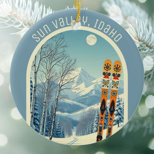 Adorno De Cerámica Sun Valley Idaho ski souvenir  (Subido por el creador)