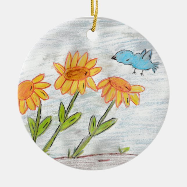 Adorno De Cerámica Sunflower (Frente)