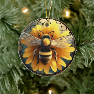 Adorno De Cerámica Sunflower Bee Dreamcatcher,