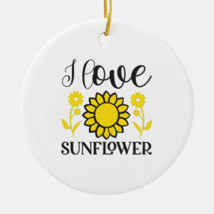 Adorno De Cerámica Sunflower Lover Amo El Girasol