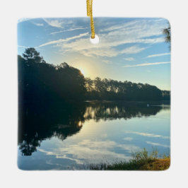 Adorno De Cerámica Sunrise Over A Georgia Lake