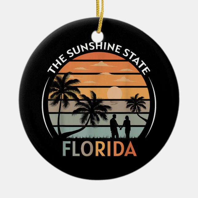 Adorno De Cerámica Sunset de la playa de Verano de Florida (Frente)