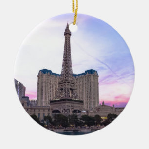 Adorno De Cerámica Sunset Paris Las Vegas Tour Eiffel Fake