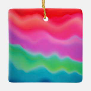 Adorno De Cerámica "Sunset Sorbet" arte abstracto colorido