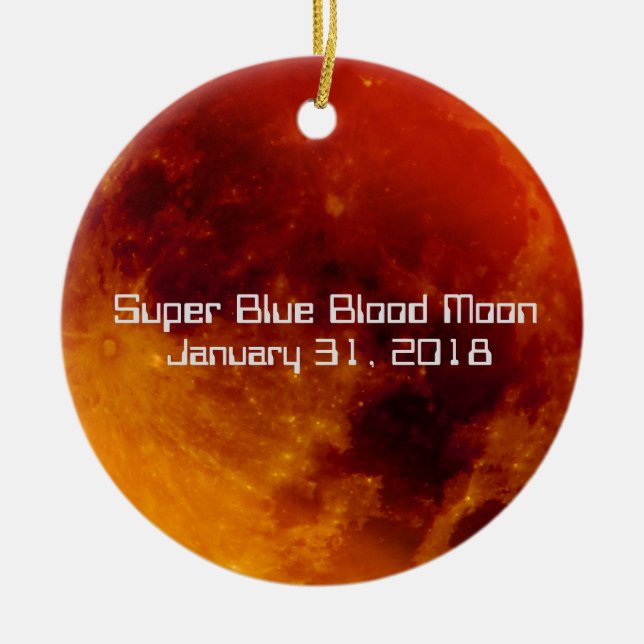 Adorno De Cerámica Super Blue Blood Moon 2018 (Frente)