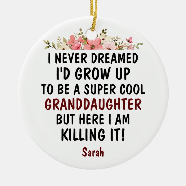 Adorno De Cerámica Super Guay Abuela Matando Divertido Regalo (Frente)