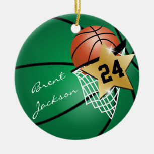Adorno De Cerámica Super ⭐ Star Player Dark Green 🏀 Basketball