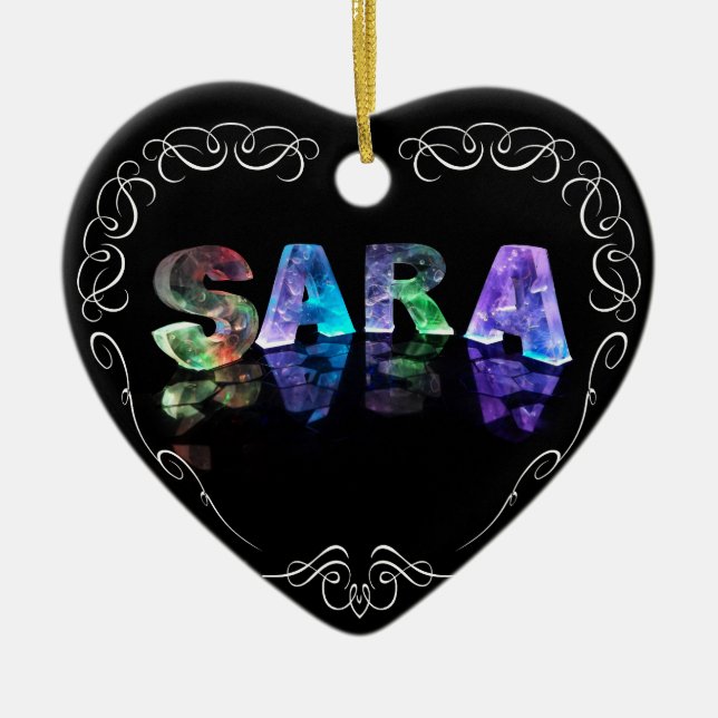 Adorno De Cerámica Superestrella Sara - nombre en las luces (Frente)