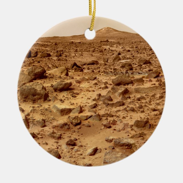 Adorno De Cerámica Superficie rocosa del planeta Marte (Frente)