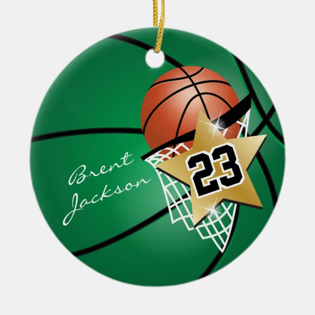 Adorno De Cerámica Superstar Autograph Basketball - Verde oscuro (Frente)