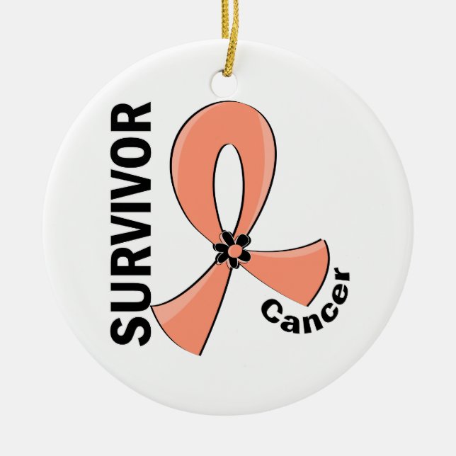 Adorno De Cerámica Superviviente del cáncer endometrial 12 (Frente)