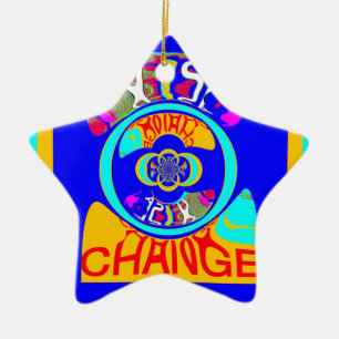 Adorno De Cerámica Surco psicodélico: energía abstracta de arte pop