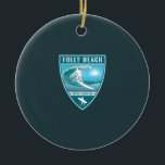 Adorno De Cerámica Surf Folly Beach South Carolina<br><div class="desc">Surf Folly Beach South Carolina</div>