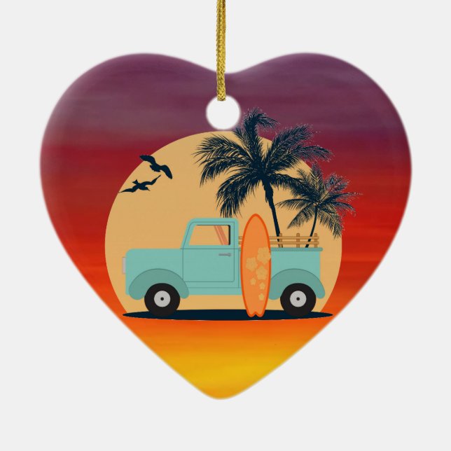 Adorno De Cerámica Surfing Retro (Atrás)