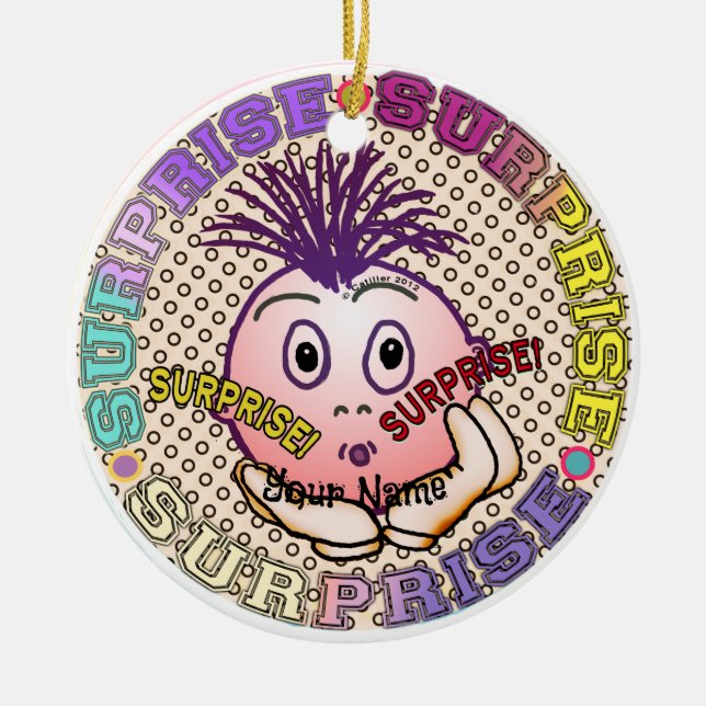 Adorno De Cerámica Surprised Face  (Frente)