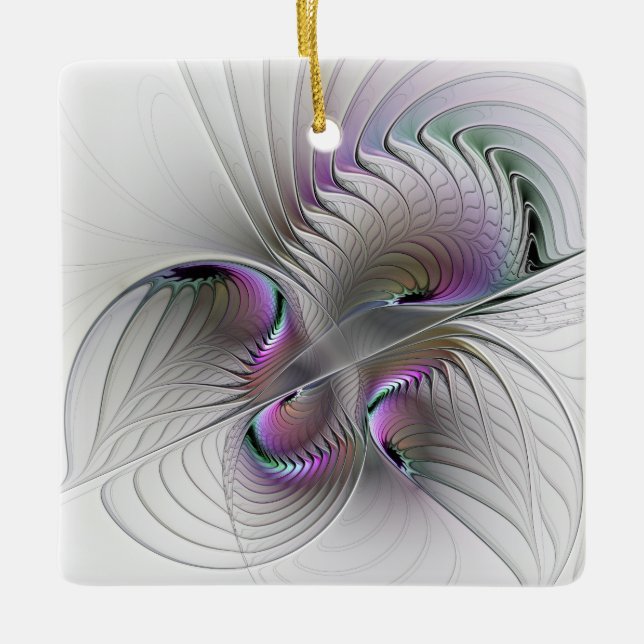 Adorno De Cerámica Surreal Shy Beauty Moderno Resumen Arte Fractal (Anverso)