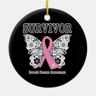 Adorno De Cerámica SURVIVOR - Mariposa con cáncer de mama
