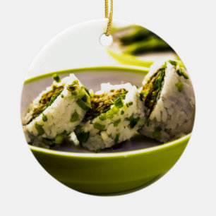 Adorno De Cerámica Sushi Comer Japonés Asia Comida Arroz Sabroso Almu