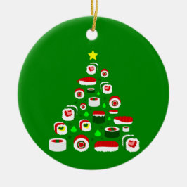 Adorno De Cerámica sushi de árbol de navidad feo
