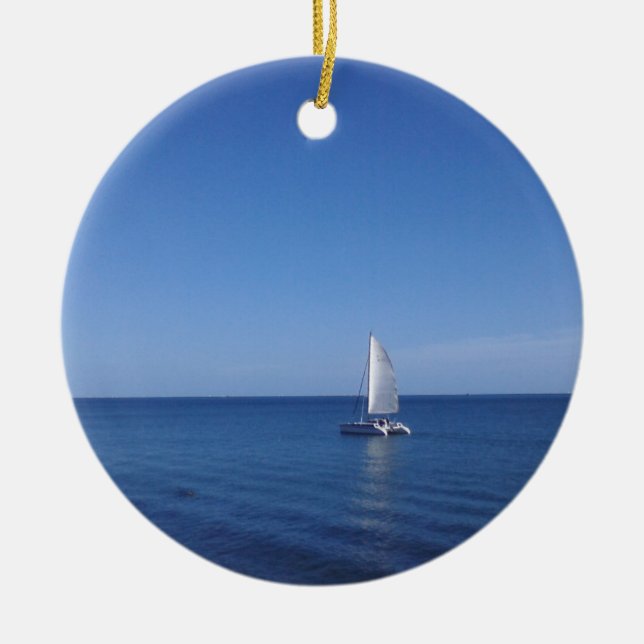 Adorno De Cerámica Suspensión de cerámica náutica del navidad (Frente)