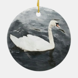 Adorno De Cerámica Swan impresionista