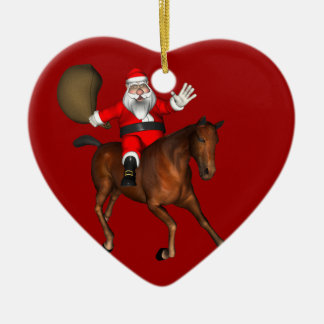 Adorno De Cerámica Sweeet Santa Claus ama a los Mustangs