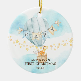 Adorno De Cerámica Sweet Boy Baby's First Christmas Ornament