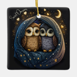 Adorno De Cerámica Sweet Dreams Cute Design Owl