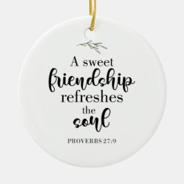 Adorno De Cerámica Sweet Friendship Bible Verse Hand Lettering Quote