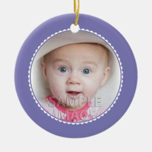 Adorno De Cerámica SweetBabyCarrots Babys First Christmas Purple