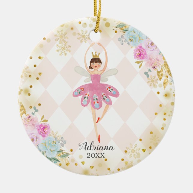 Adorno De Cerámica Sweets Ballerina Nutcracker ornamChica (Frente)