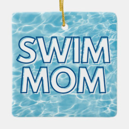Adorno De Cerámica Swim Mom Christmas Ornament