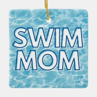 Adorno De Cerámica Swim Mom Christmas Ornament