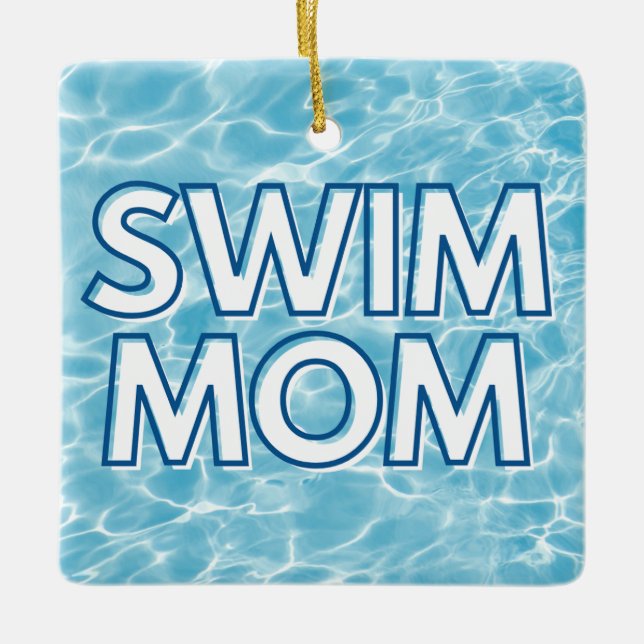 Adorno De Cerámica Swim Mom Christmas Ornament (Anverso)