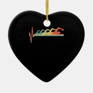 Adorno De Cerámica Swimmer Heartbeat Gift Premium