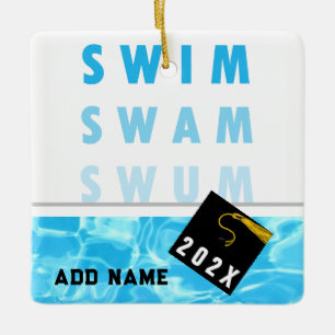 Adorno De Cerámica Swimmer's Graduation Keepsake