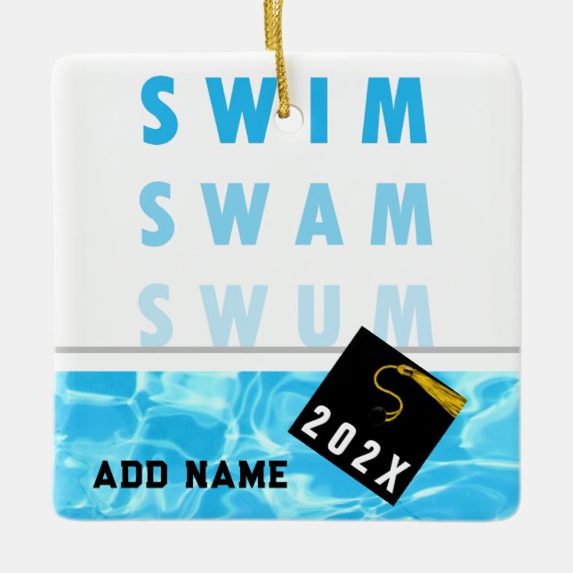 Adorno De Cerámica Swimmer's Graduation Keepsake (Anverso)