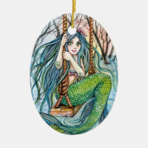 Adorno De Cerámica Swing - Arte de Sirenas