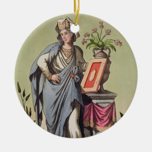 Adorno De Cerámica Sybil de Cumae, no. 16 de "Roma antigua", engrav (Frente)