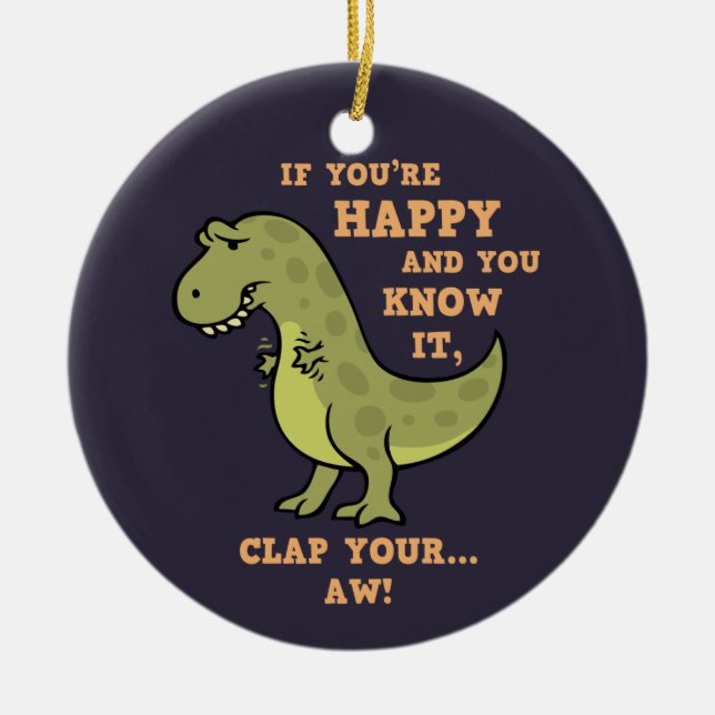 Adorno De Cerámica T-Rex Clap II (Frente)