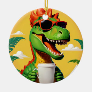 Adorno De Cerámica T-Rex Dinosaur Divertido