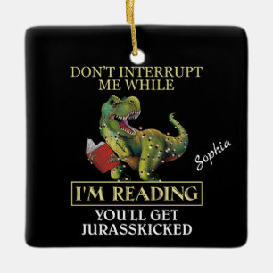 Adorno De Cerámica T Rex no me interrumpas mientras leo libros