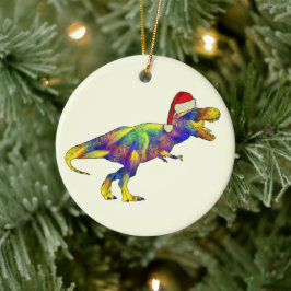 Adorno De Cerámica T. rex Santa Funny Dinosaur