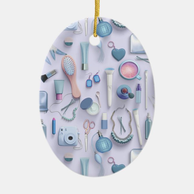 Adorno De Cerámica Tabla azul de la vanidad (Frente)