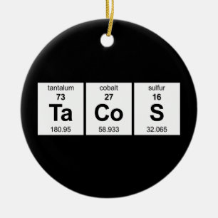 Adorno De Cerámica Tabla periódica de los TaCoS