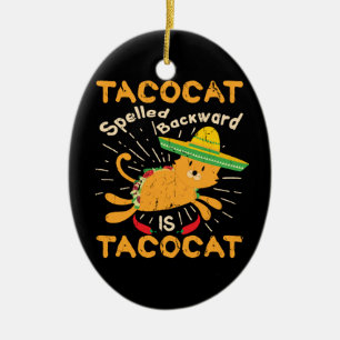 Adorno De Cerámica Taco gráfico del gato de Tacocat Cinco de Mayo