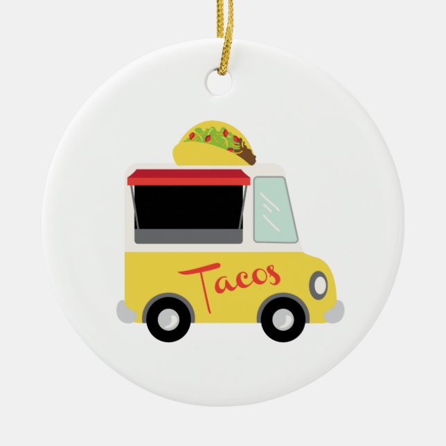 Adorno De Cerámica Taco Truck Food (Frente)