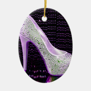 Adorno De Cerámica Tacón alto púrpura