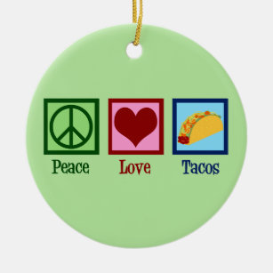 Adorno De Cerámica Tacos de amor por la paz