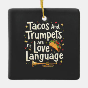 Adorno De Cerámica Tacos y trompetas son mi lengua materna